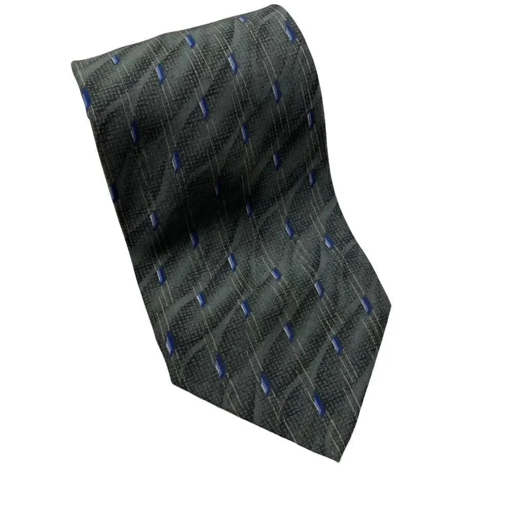 Geoffrey Beene Tie Men's Necktie Silk Green Blue Ivory Classic Office